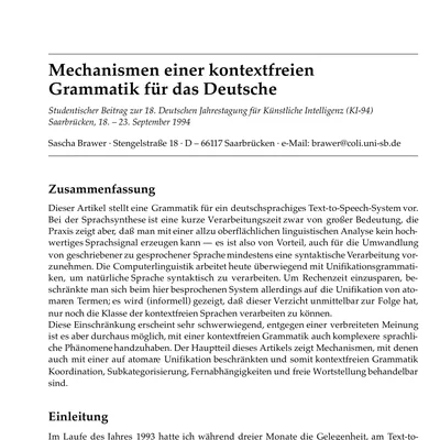 Treating German with a Provably Context-Free Grammar