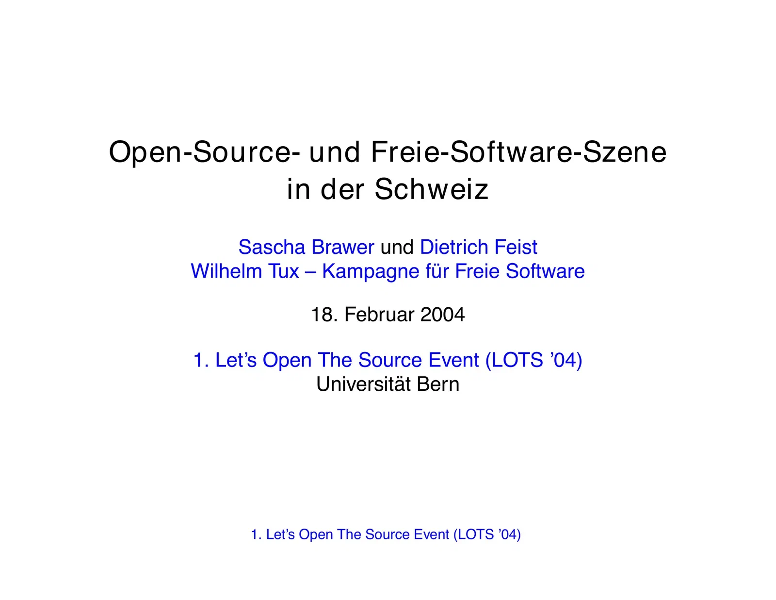 The Open-Source and Free-Software Scene in Switzerland