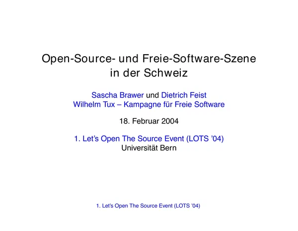 The Open-Source and Free-Software Scene in Switzerland