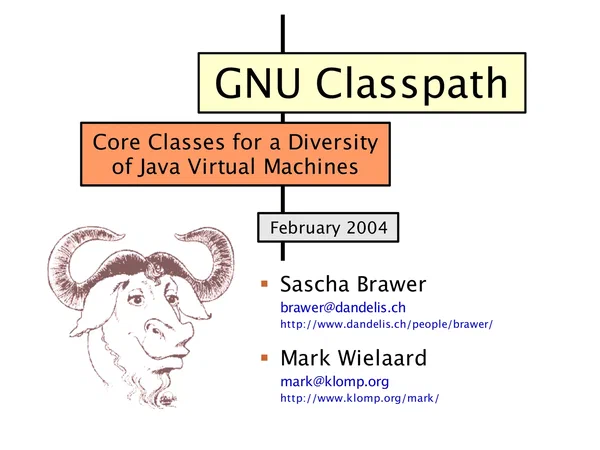 GNU Classpath: Core Classes for a Diversity of Java Virtual Machines